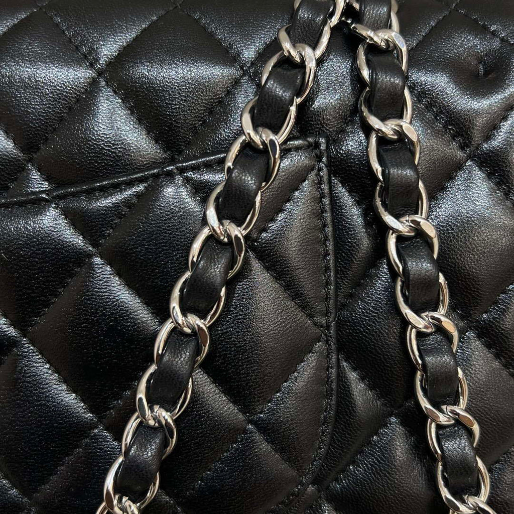 Chanel A01112 Flap Classic 11.12 Handbag Haas Lambskin & Gold-Tone Metal Black