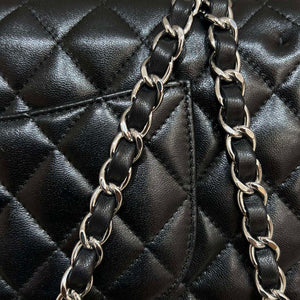 Chanel A01112 Flap Classic 11.12 Handbag Haas Lambskin & Gold-Tone Metal Black - Light Gold - View 9