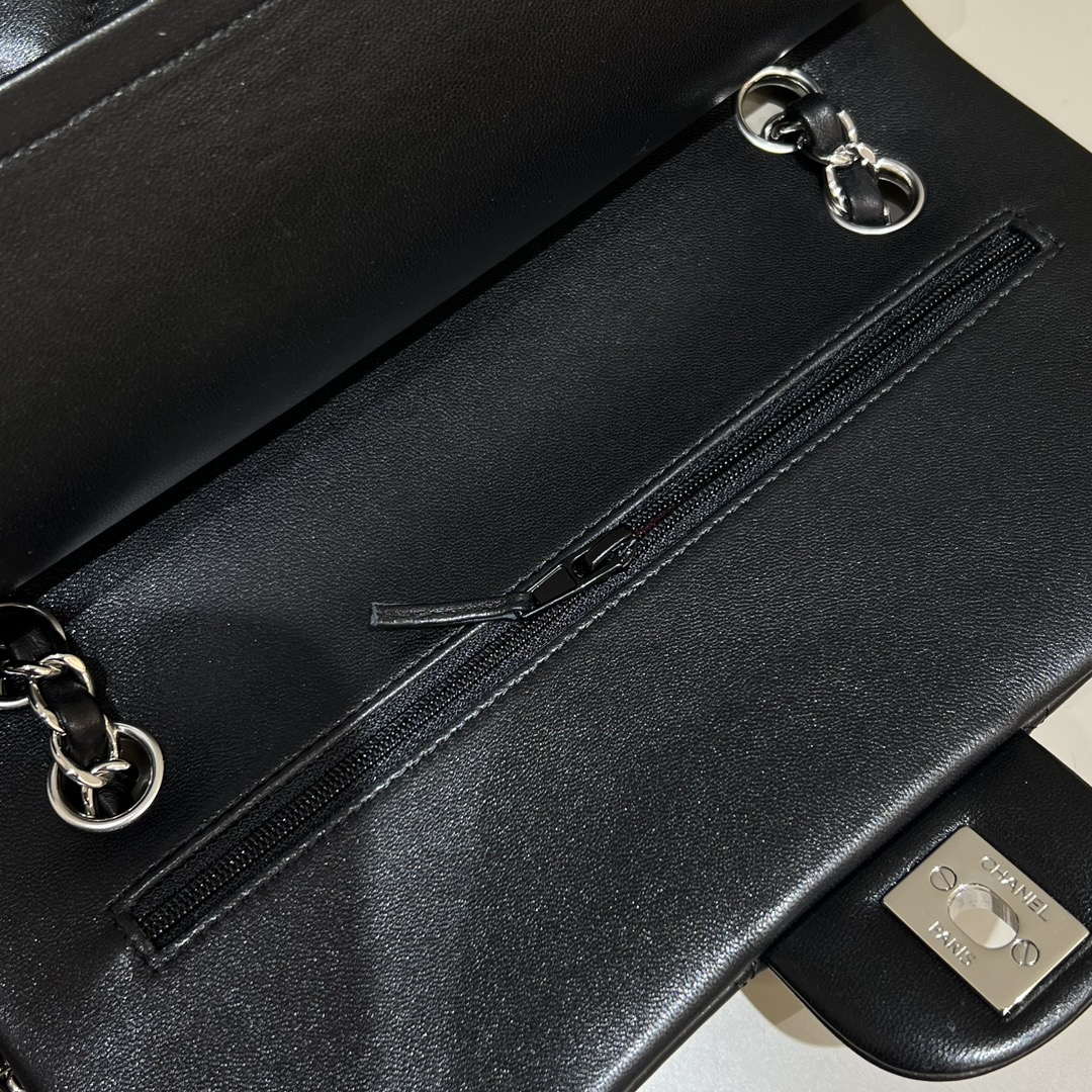 Chanel A01112 Flap Classic 11.12 Handbag Haas Lambskin & Gold-Tone Metal Black