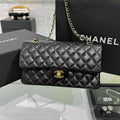 Chanel A01112 Flap Classic 11.12 Handbag Haas Lambskin & Gold-Tone Metal Black