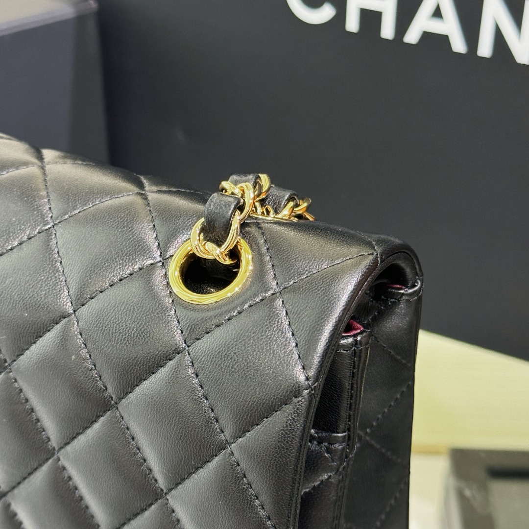 Chanel A01112 Flap Classic 11.12 Handbag Haas Lambskin & Gold-Tone Metal Black - Light Gold - View 13