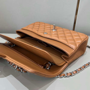 Chanel A01112 Flap Classic 11.12 Handbag Haas Lambskin & Gold-Tone Metal Caramel - Light Gold - View 13