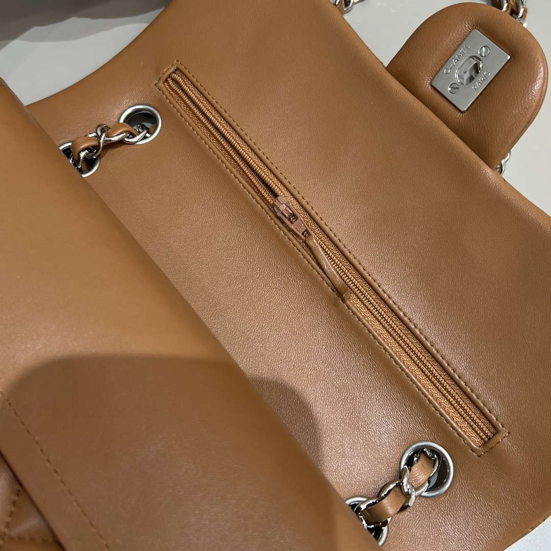 Chanel A01112 Flap Classic 11.12 Handbag Haas Lambskin & Gold-Tone Metal Caramel