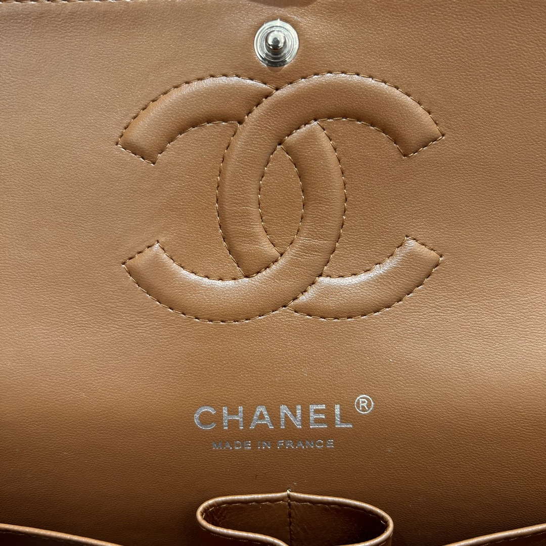 Chanel A01112 Flap Classic 11.12 Handbag Haas Lambskin & Gold-Tone Metal Caramel - Light Gold - View 18