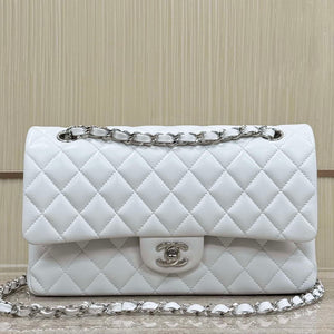 Chanel A01112 Flap Classic 11.12 Handbag Haas Lambskin & Gold-Tone Metal White - Light Gold - View 10