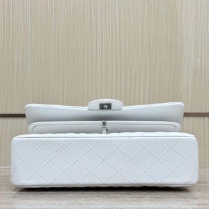 Chanel A01112 Flap Classic 11.12 Handbag Haas Lambskin & Gold-Tone Metal White - Light Gold - View 13