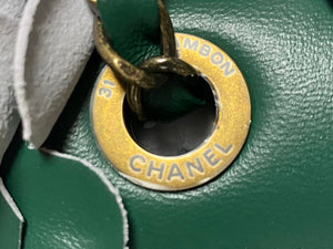 Chanel A01112 Flap Classic 11.12 Handbag Lambskin Camellia Series Green - Default Title - View 4