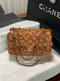 Chanel A01112 Flap Classic 11.12 Handbag Lambskin Camellia Series Brown
