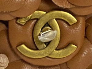 Chanel A01112 Flap Classic 11.12 Handbag Lambskin Camellia Series Brown - Default Title - View 3