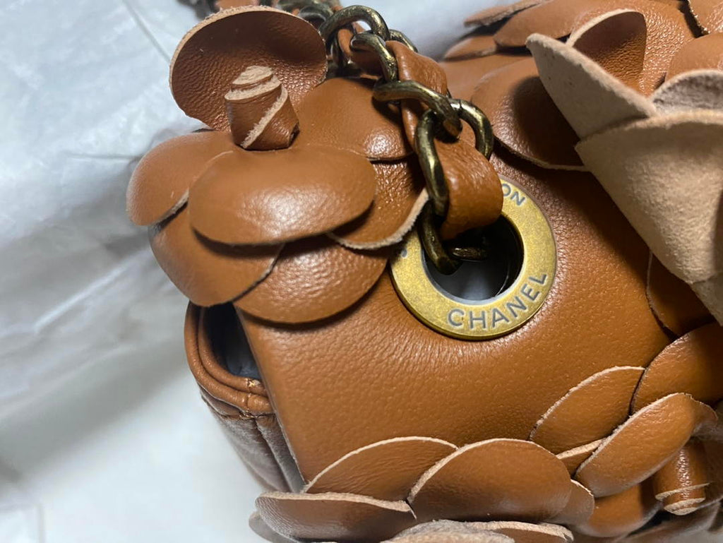 Chanel A01112 Flap Classic 11.12 Handbag Lambskin Camellia Series Brown