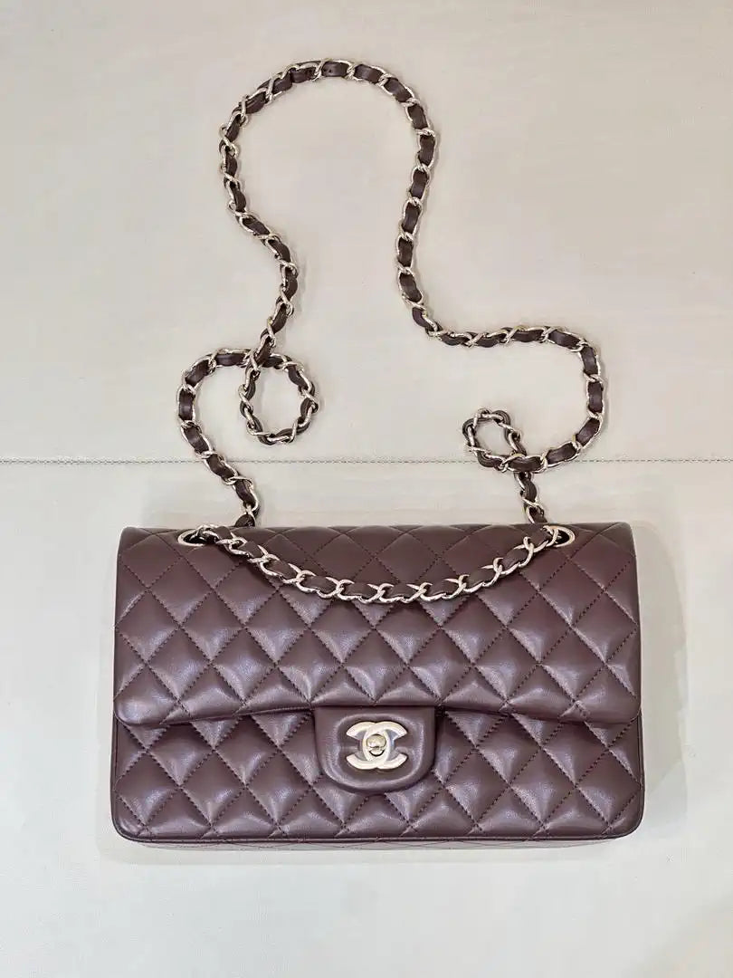 Chanel A01112 Flap Classic 11.12 Handbag Lambskin Dark Red