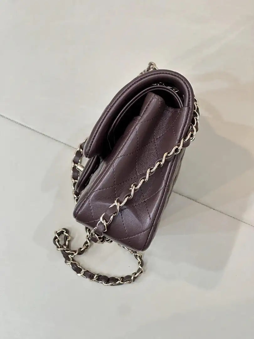 Chanel A01112 Flap Classic 11.12 Handbag Lambskin Dark Red
