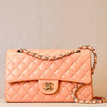 Chanel A01112 Flap Classic 11.12 Handbag Lambskin & Gold-Tone Metal Orange - Default Title - View 1