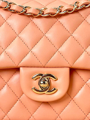 Chanel A01112 Flap Classic 11.12 Handbag Lambskin & Gold-Tone Metal Orange - Default Title - View 4