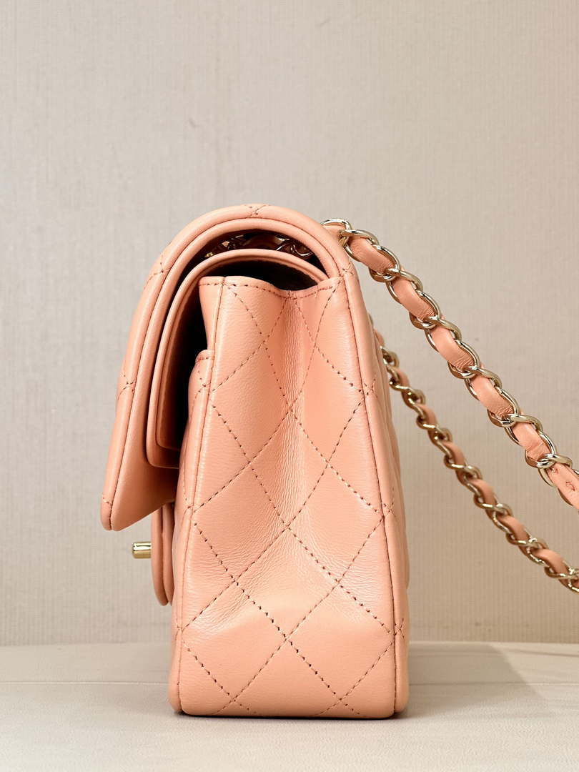 Chanel A01112 Flap Classic 11.12 Handbag Lambskin & Gold-Tone Metal Orange