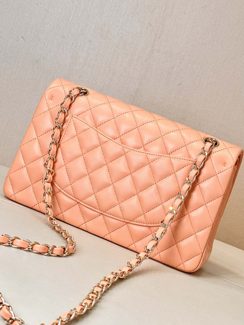 Chanel A01112 Flap Classic 11.12 Handbag Lambskin & Gold-Tone Metal Orange