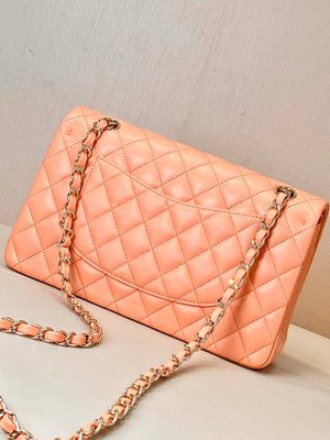 Chanel A01112 Flap Classic 11.12 Handbag Lambskin & Gold-Tone Metal Orange - Default Title - View 8