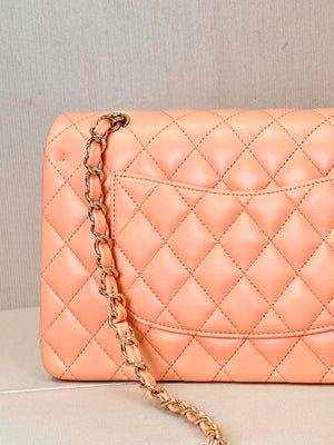 Chanel A01112 Flap Classic 11.12 Handbag Lambskin & Gold-Tone Metal Orange - Default Title - View 9