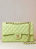 Chanel A01112 Flap Classic 11.12 Handbag Lambskin & Gold-Tone Metal Light Green