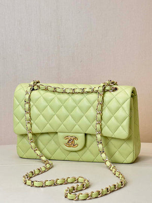 Chanel A01112 Flap Classic 11.12 Handbag Lambskin & Gold-Tone Metal Light Green - Default Title - View 3