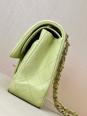Chanel A01112 Flap Classic 11.12 Handbag Lambskin & Gold-Tone Metal Light Green - Default Title - View 6