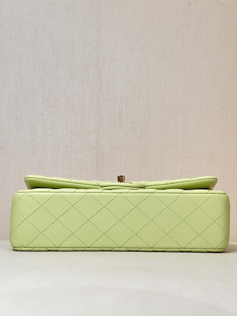 Chanel A01112 Flap Classic 11.12 Handbag Lambskin & Gold-Tone Metal Light Green - Default Title - View 9