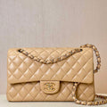 Chanel A01112 Flap Classic 11.12 Handbag Lambskin & Gold-Tone Metal Apricot - Default Title - View 1