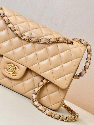 Chanel A01112 Flap Classic 11.12 Handbag Lambskin & Gold-Tone Metal Apricot - Default Title - View 2