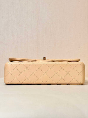 Chanel A01112 Flap Classic 11.12 Handbag Lambskin & Gold-Tone Metal Apricot - Default Title - View 9