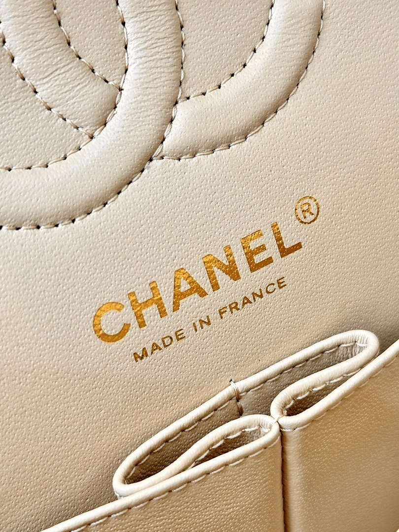 Chanel A01112 Flap Classic 11.12 Handbag Lambskin & Gold-Tone Metal Apricot - Default Title - View 16