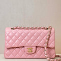 Chanel A01112 Flap Classic 11.12 Handbag Lambskin & Gold-Tone Metal Cherry Blossom Pink - Default Title - View 1