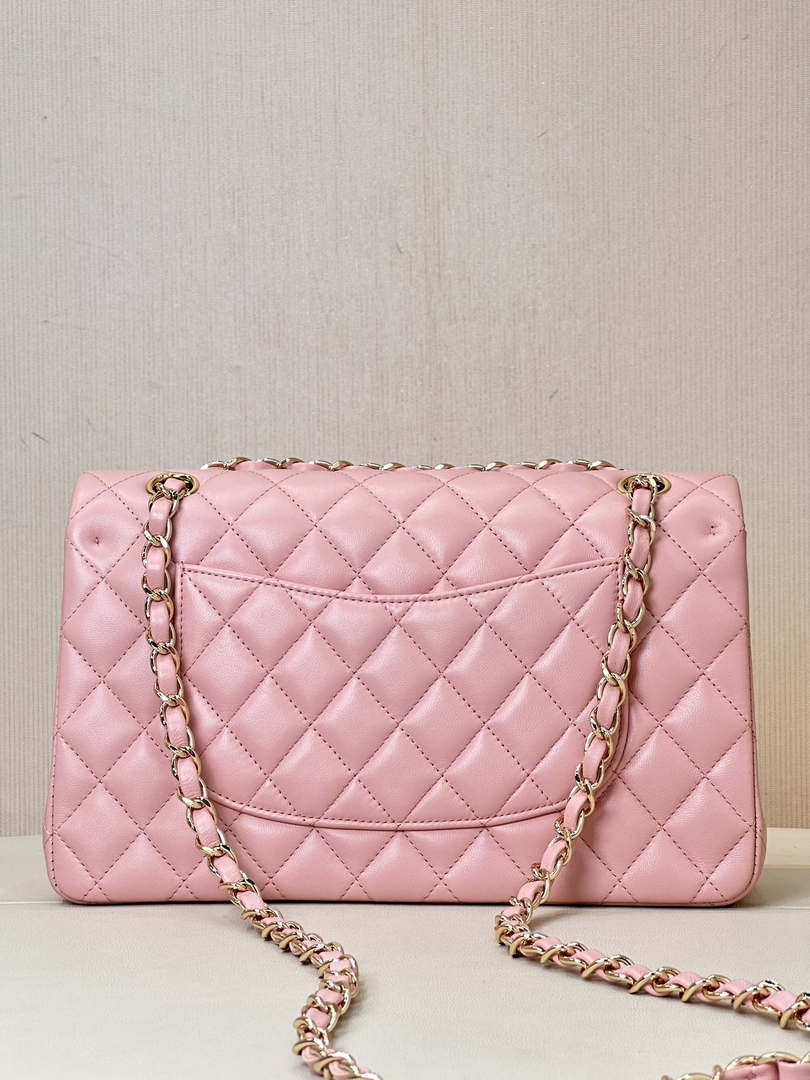 Chanel A01112 Flap Classic 11.12 Handbag Lambskin & Gold-Tone Metal Cherry Blossom Pink