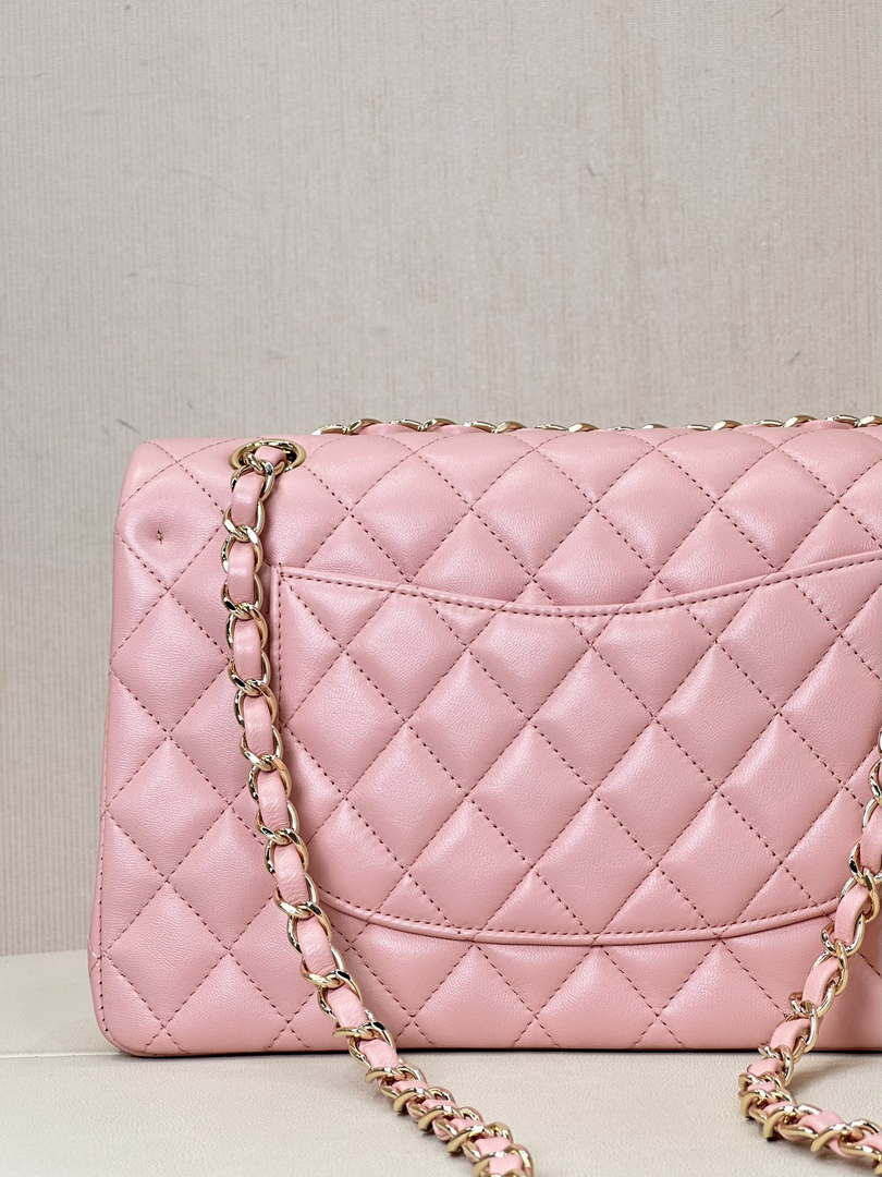 Chanel A01112 Flap Classic 11.12 Handbag Lambskin & Gold-Tone Metal Cherry Blossom Pink