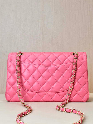 Chanel A01112 Flap Classic 11.12 Handbag Lambskin & Gold-Tone Metal Rose Pink - Default Title - View 4