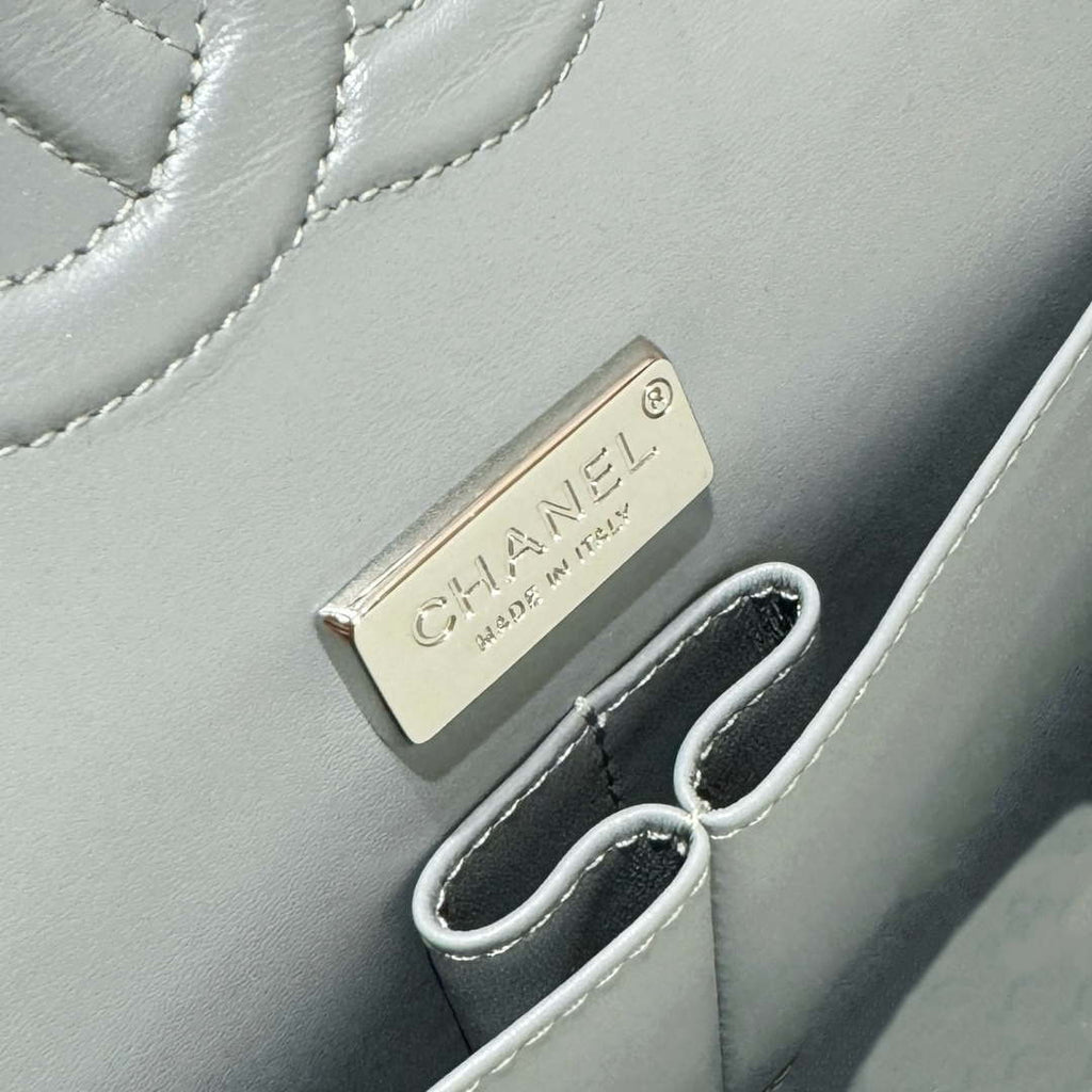 Chanel A01112 Flap Classic 11.12 Handbag Lambskin & Silver-Tone Sequins and glass pearls