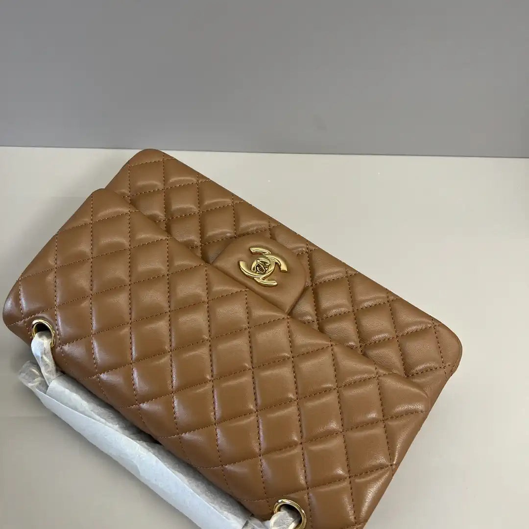 Chanel A01112 Flap Classic 11.12 Handbag Brown Lambskin