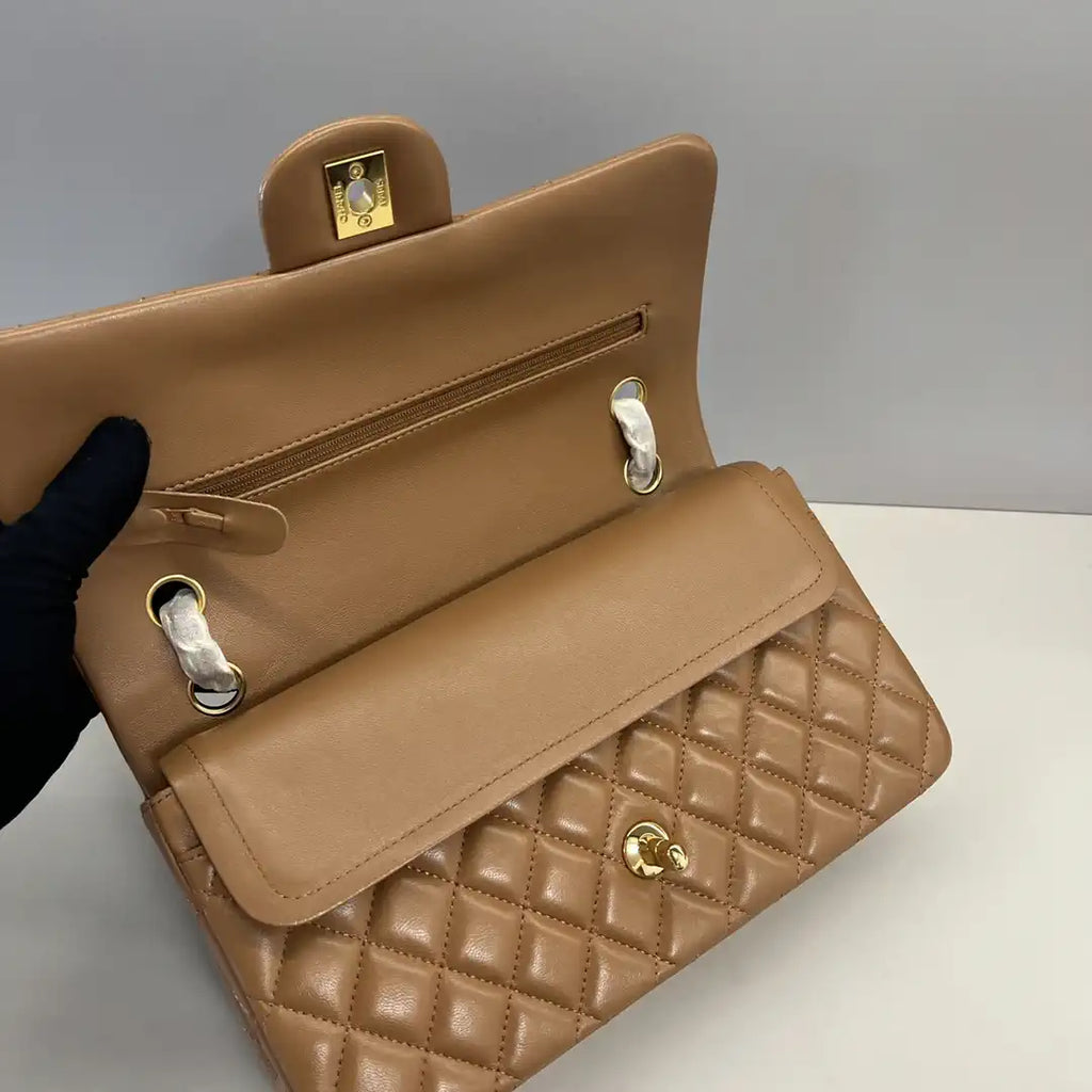 Chanel A01112 Flap Classic 11.12 Handbag Brown Lambskin