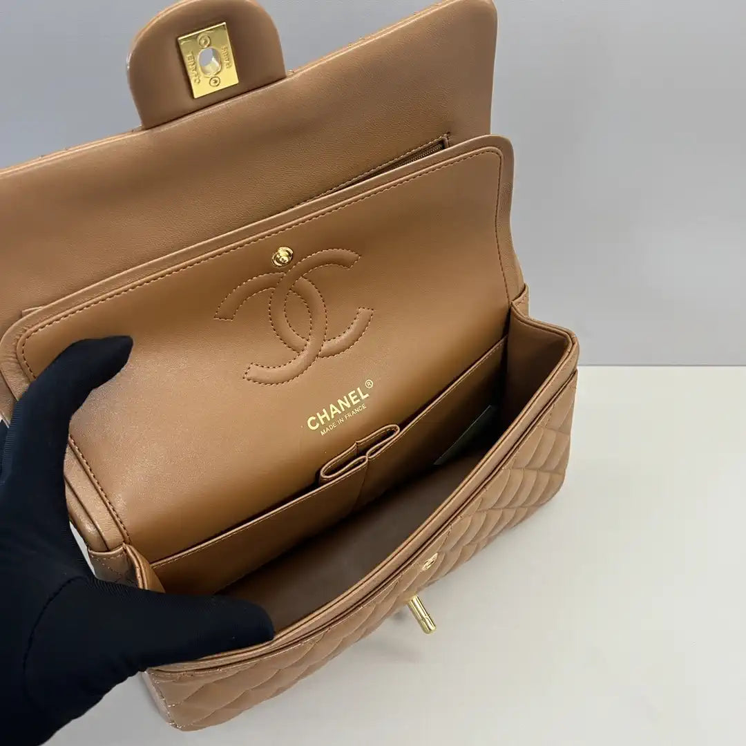 Chanel A01112 Flap Classic 11.12 Handbag Brown Lambskin
