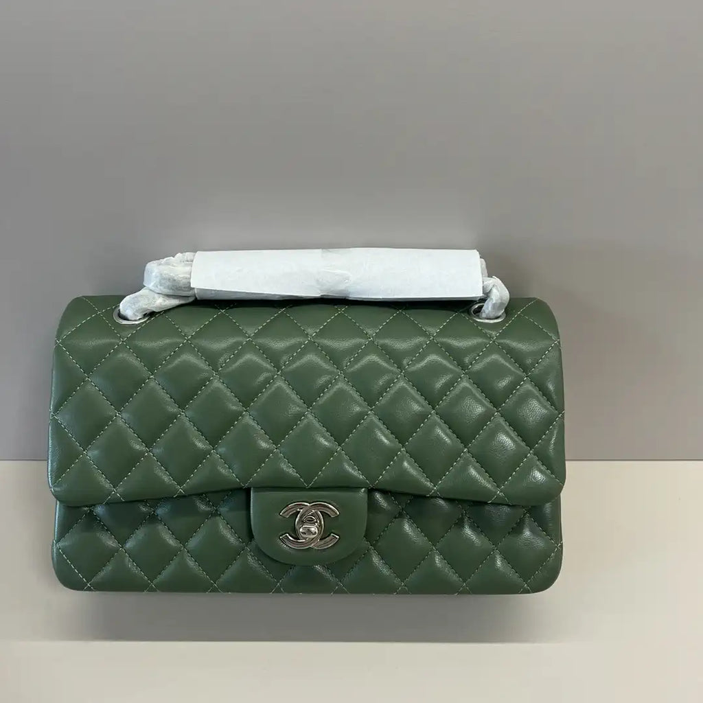 Chanel A01112 Flap Classic 11.12 Handbag Lambskin Dark Green