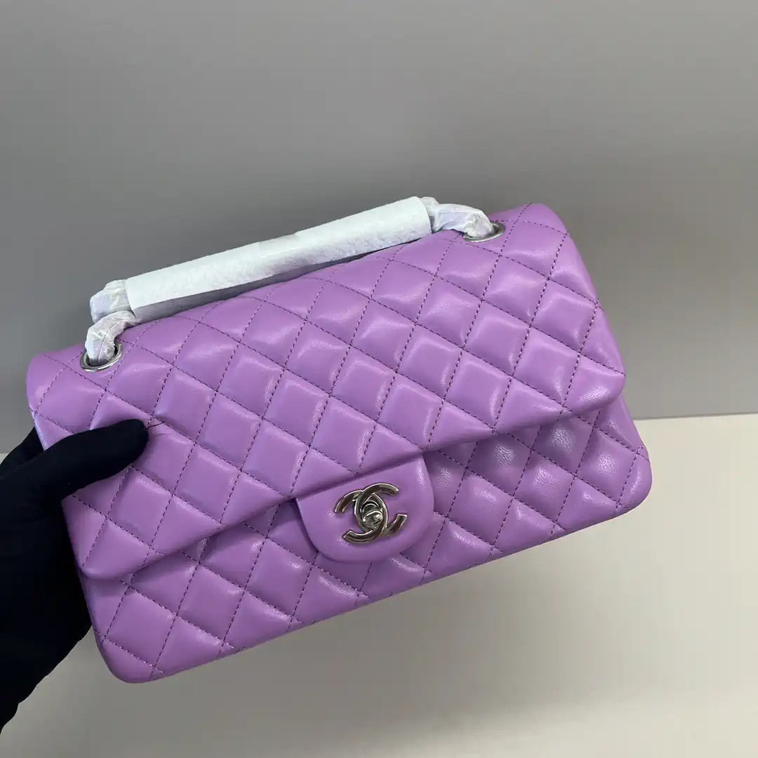 Chanel A01112 Flap Classic 11.12 Handbag Lambskin Purple
