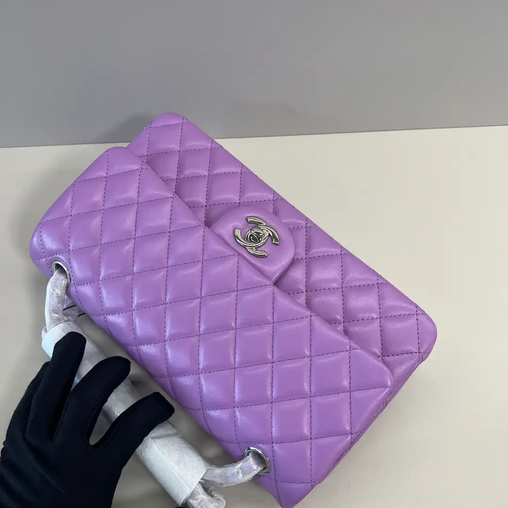 Chanel A01112 Flap Classic 11.12 Handbag Lambskin Purple