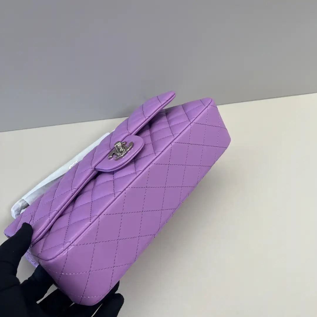 Chanel A01112 Flap Classic 11.12 Handbag Lambskin Purple