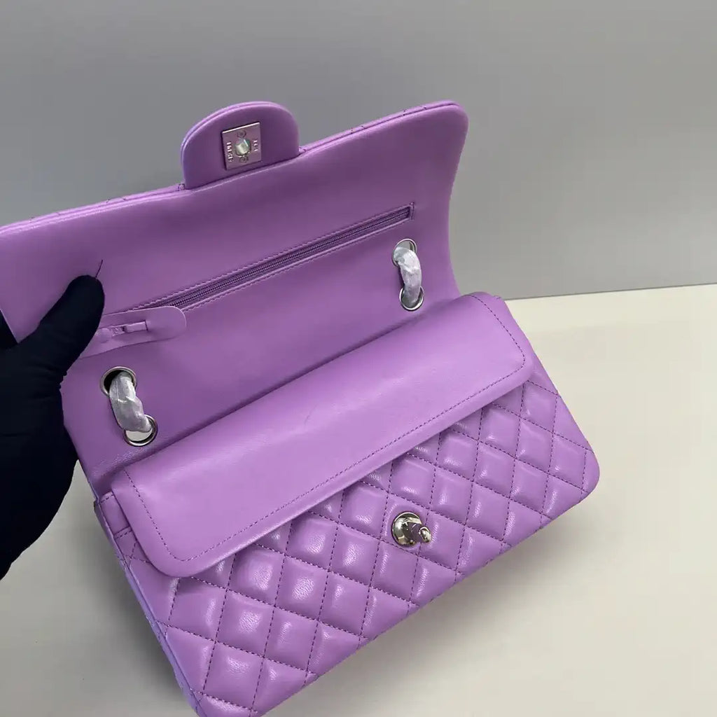 Chanel A01112 Flap Classic 11.12 Handbag Lambskin Purple