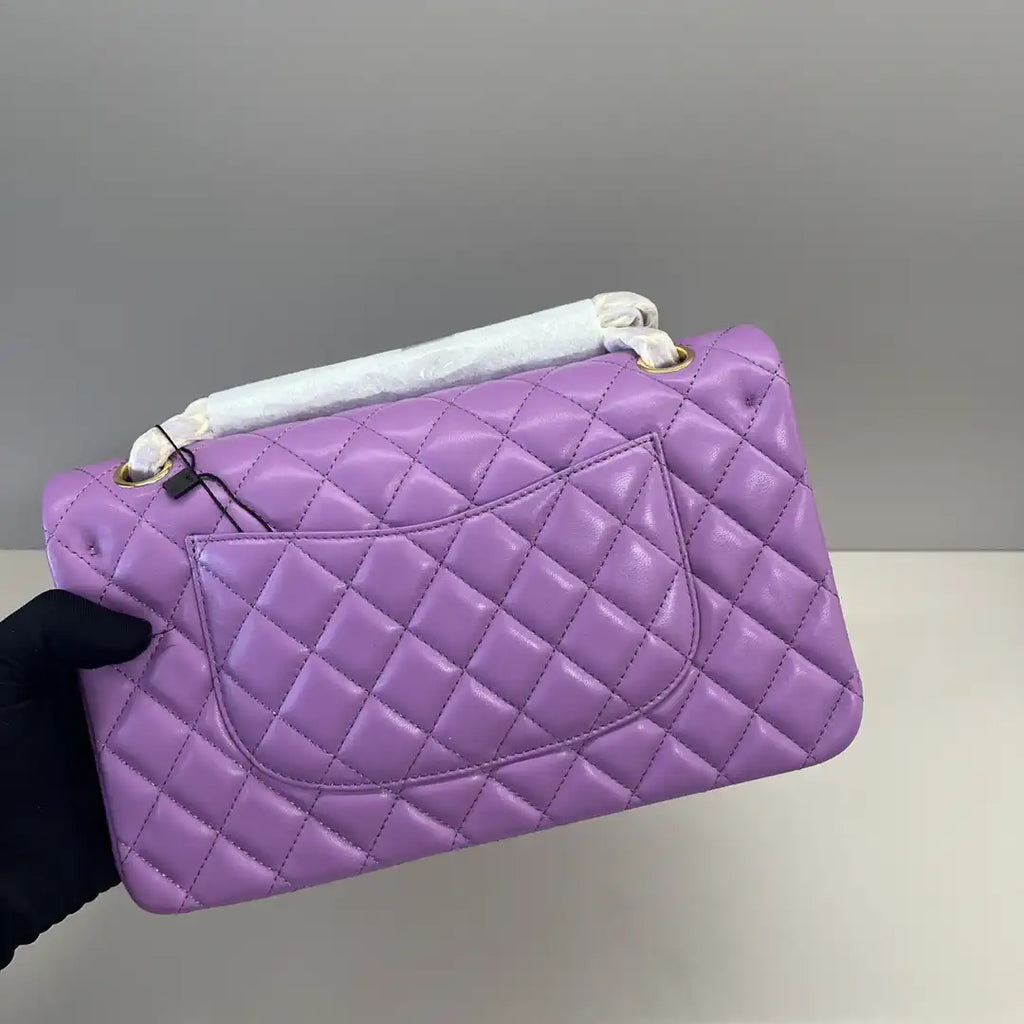 Chanel A01112 Flap Classic 11.12 Handbag Lambskin Purple