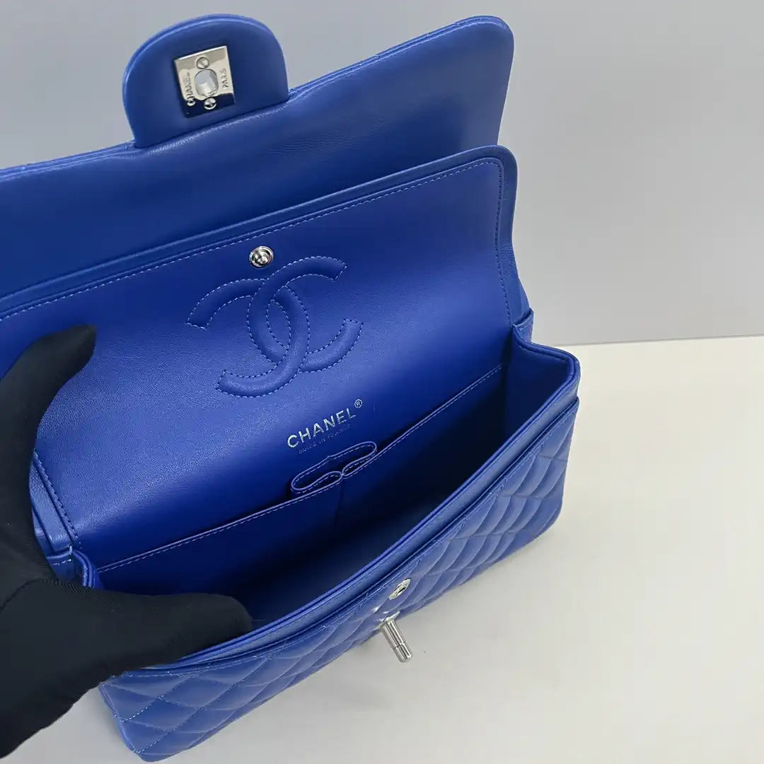 Chanel A01112 Flap Classic 11.12 Handbag Lambskin Electric Blue