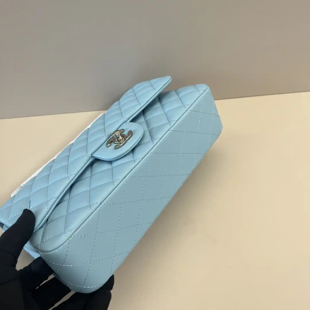 Chanel A01112 Flap Classic 11.12 Handbag Lambskin Lake Blue