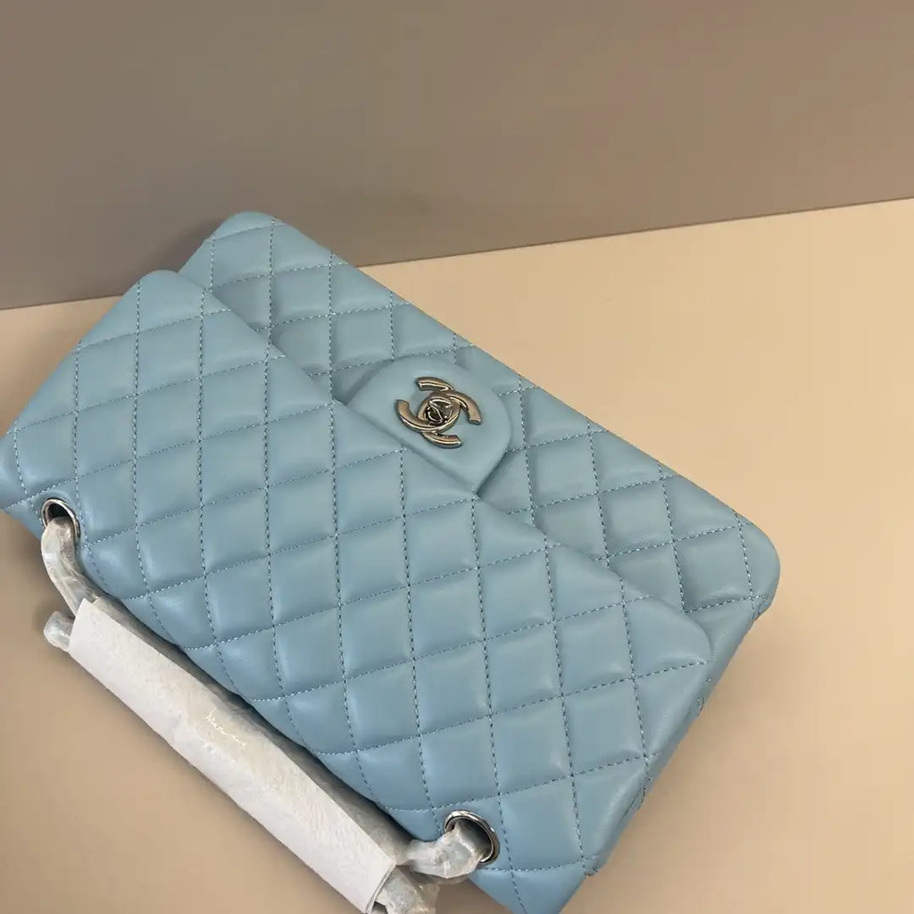 Chanel A01112 Flap Classic 11.12 Handbag Lambskin Lake Blue