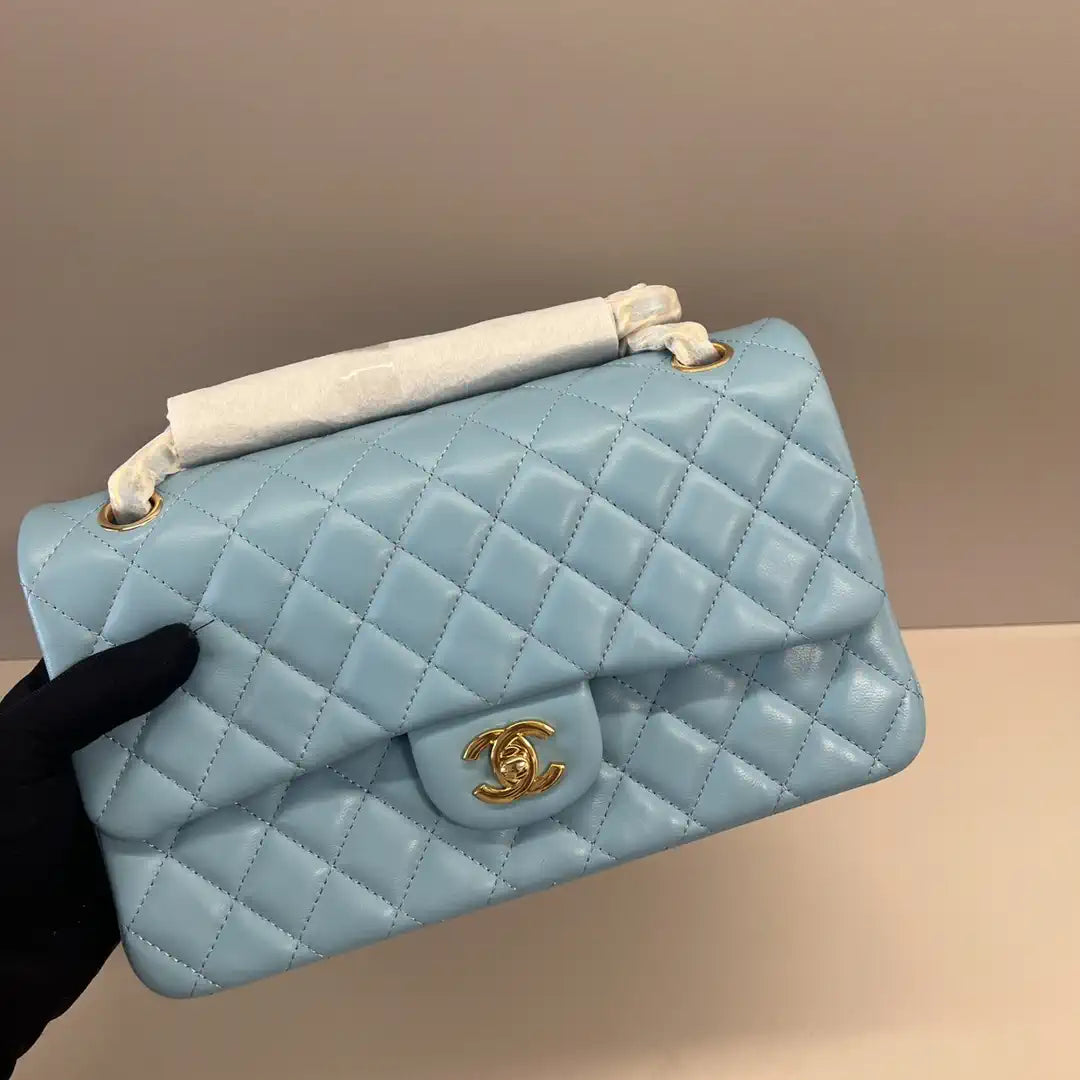 Chanel A01112 Flap Classic 11.12 Handbag Lambskin Lake Blue