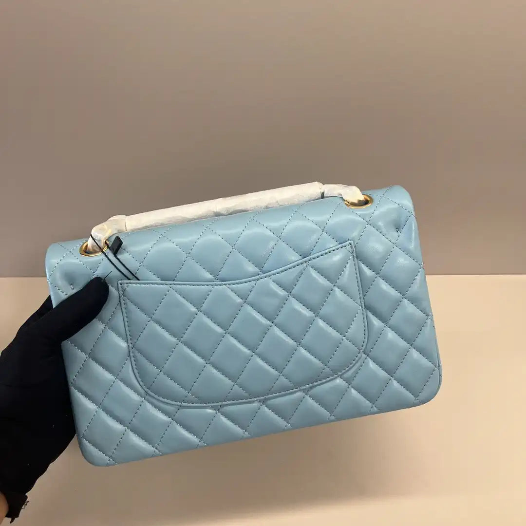 Chanel A01112 Flap Classic 11.12 Handbag Lambskin Lake Blue