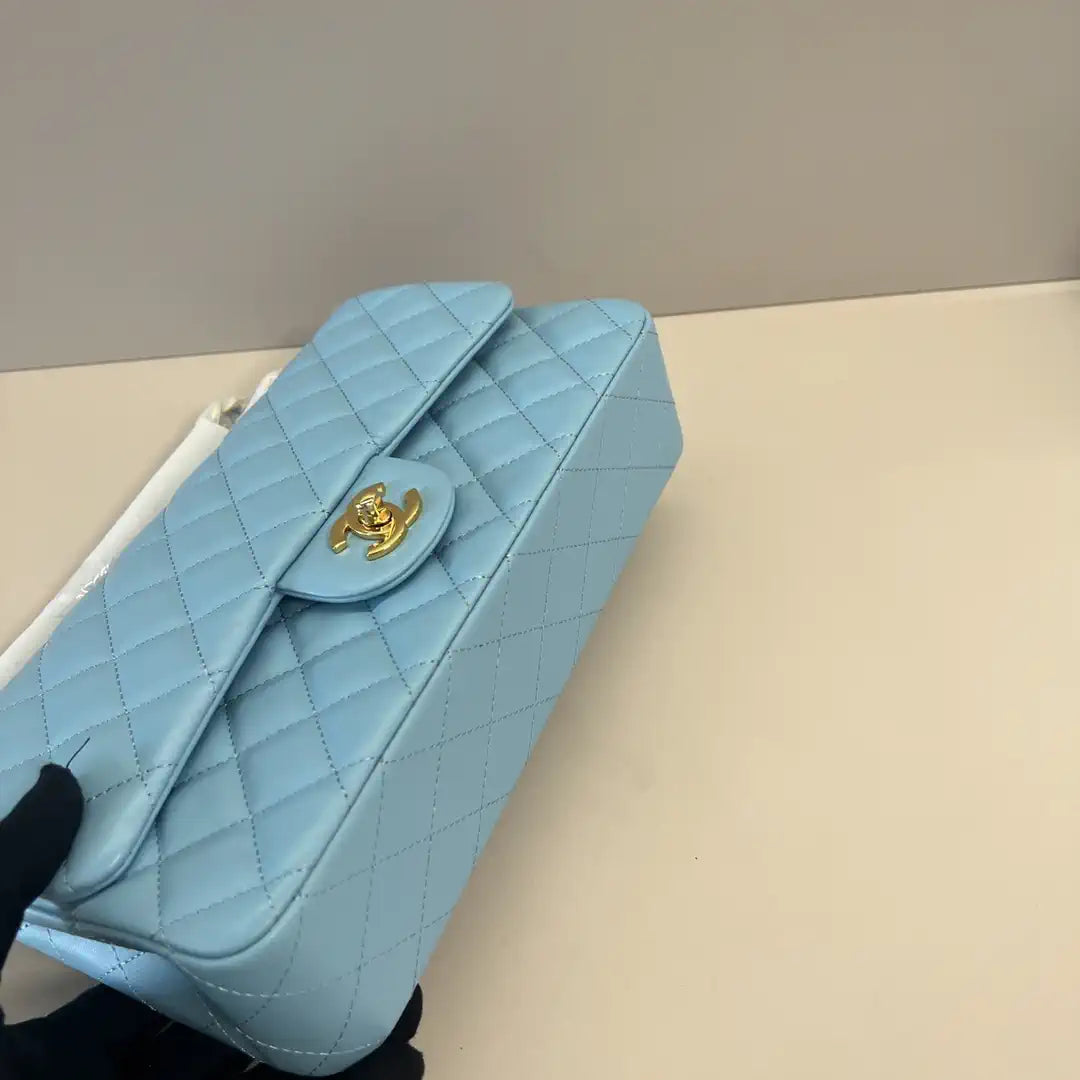 Chanel A01112 Flap Classic 11.12 Handbag Lambskin Lake Blue